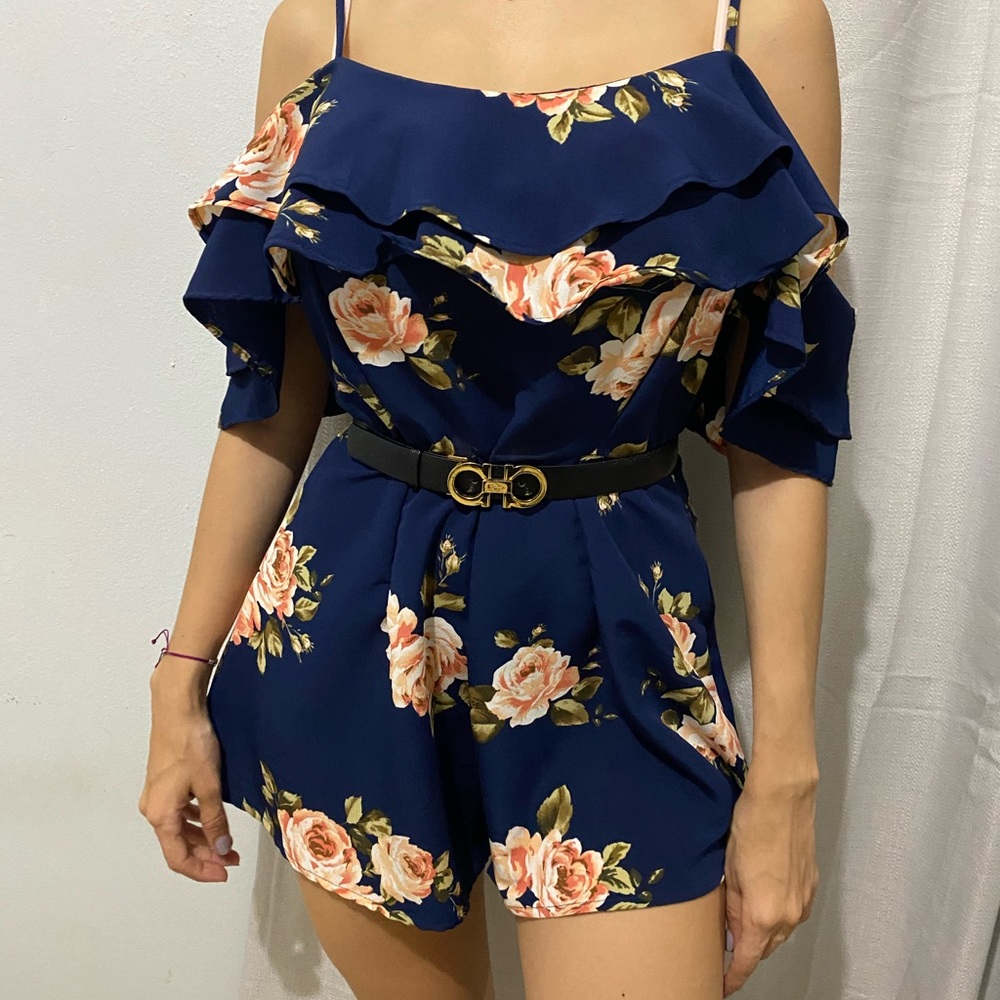 Boutique Blue floral romper